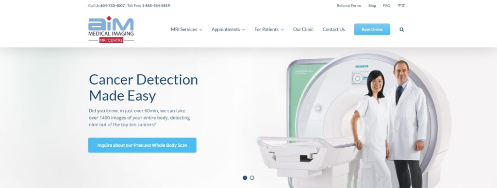 Aim Medical Imaging's Homepage