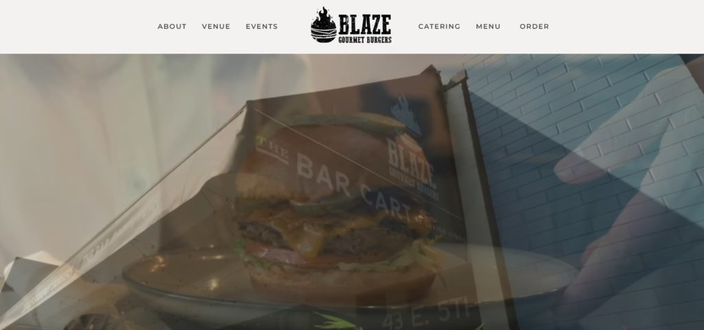 Blaze Gourmet Burgers Homepage