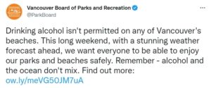 Can you drink on the beach in Vancouver