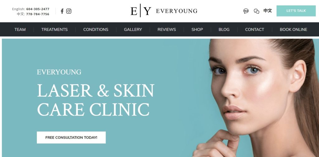 EverYoung Laser & Skin Care Centre's Homepage