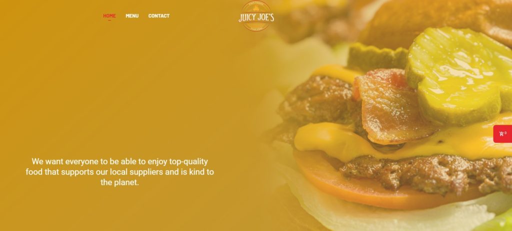 Juicy Joe's Burgers Homepage