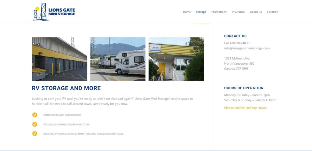 Lions Gate Mini Storage's Homepage