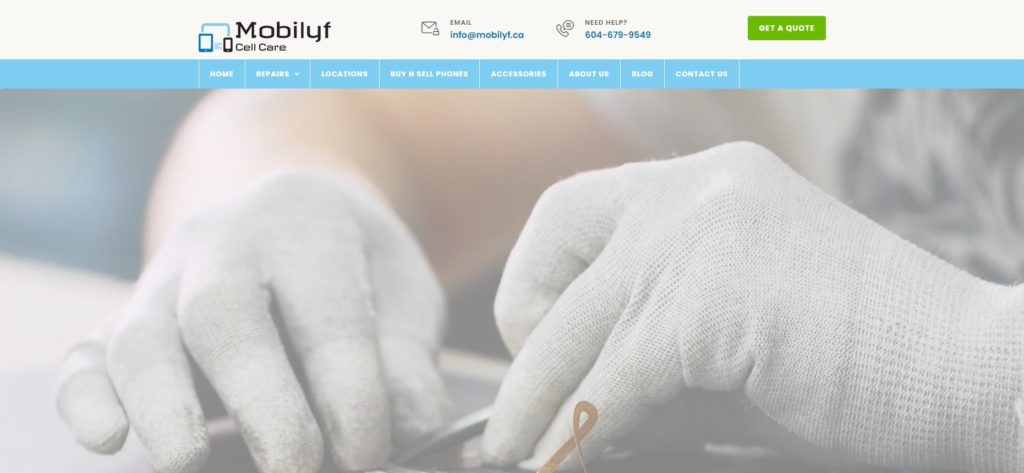 Mobilyf Cell Care's Homepage