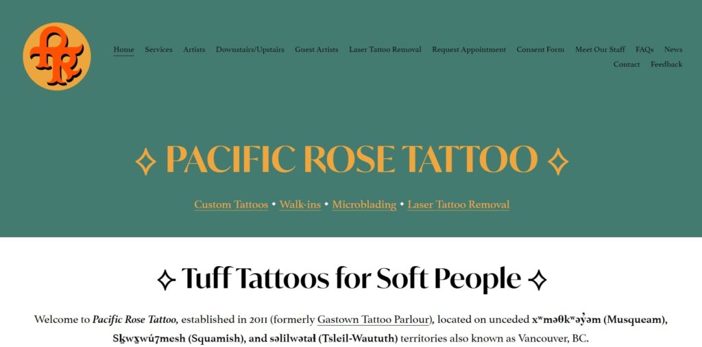 Pacific Rose Tattoo's Homepage