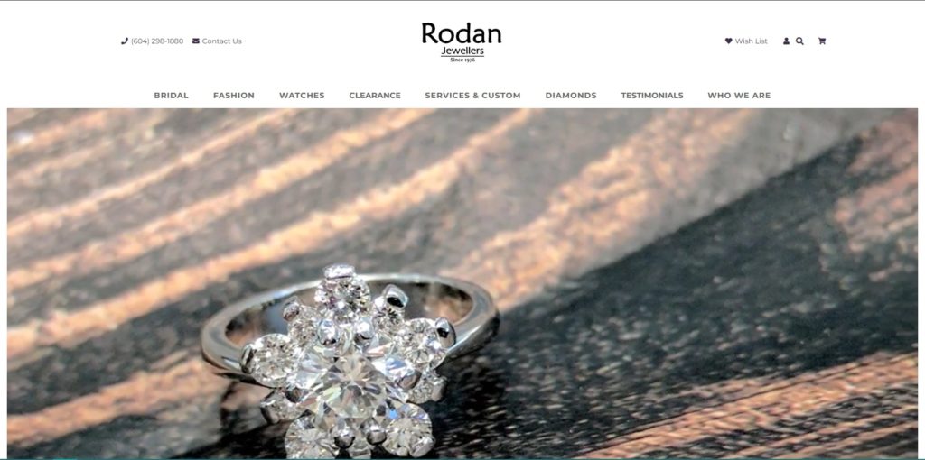 Rodan Jewellers Homepage