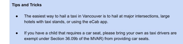 Taxi Tips