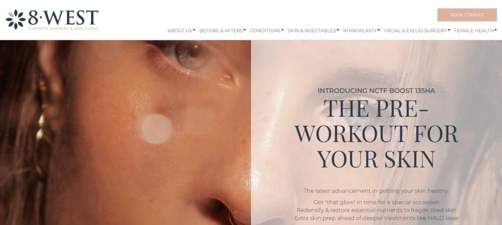 8 West Cosmetic Surgery & Skin Clinic's Homepage