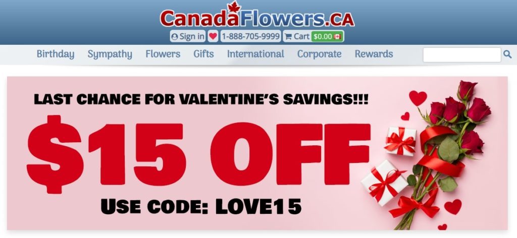 Canada Flowers Homepage