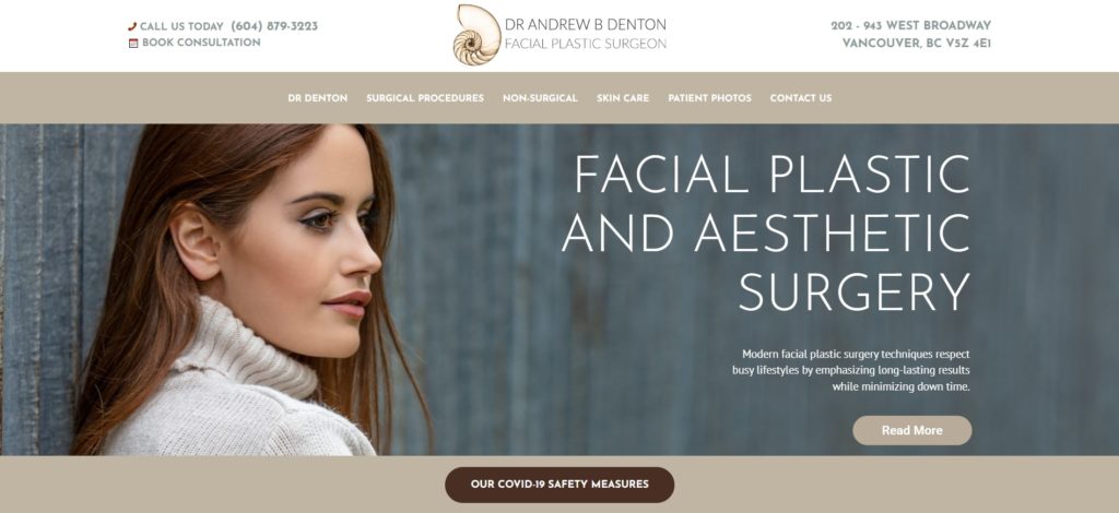 Dr. Andrew B. Denton’s Facial Surgery Clinic's Homepage