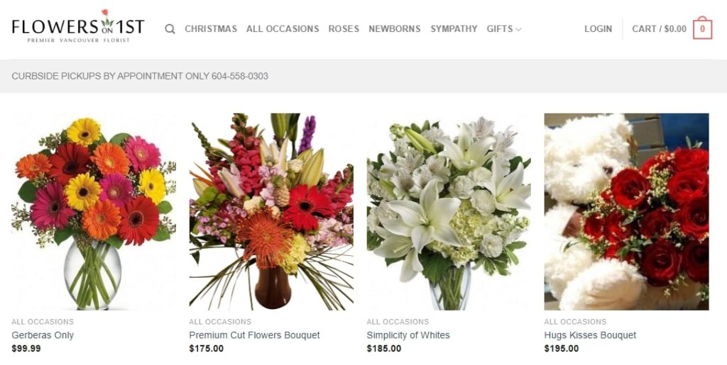 Flowers on 1st's Homepage