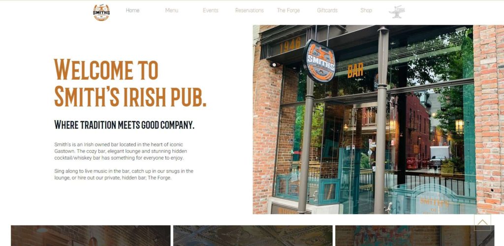 Smith's Irish Pub's Homepage