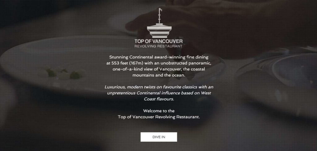 Top Of Vancouver Revolving Restaurant's Homepage