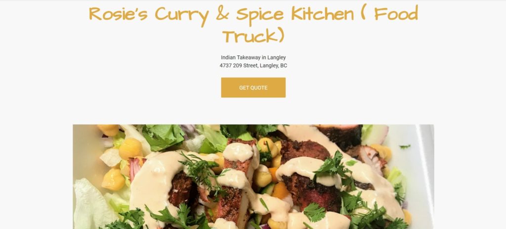 Rosie's Curry & Spice Kitchen' Homepage