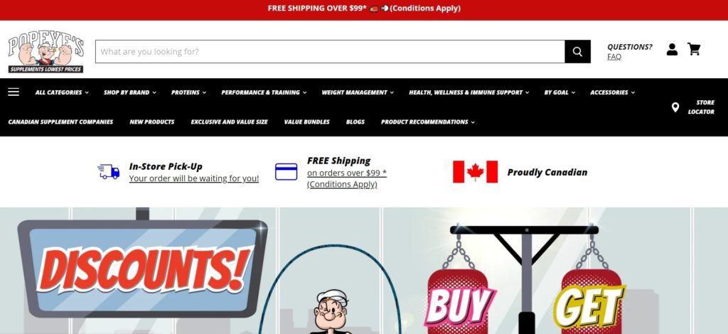 Popeye's Supplements Homepage