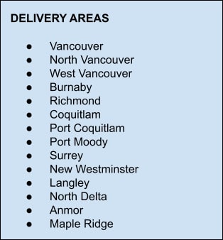 Charcuterie Vancouver Delivery Areas