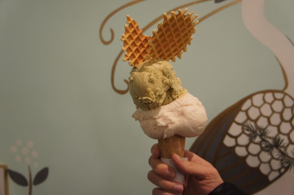 Guava Sorbet and Honey Matcha