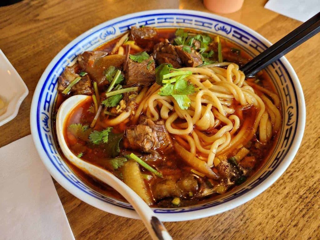 Hand-pulled broad flat noodles