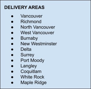 Saje & Vine Charcuterie Delivery Areas