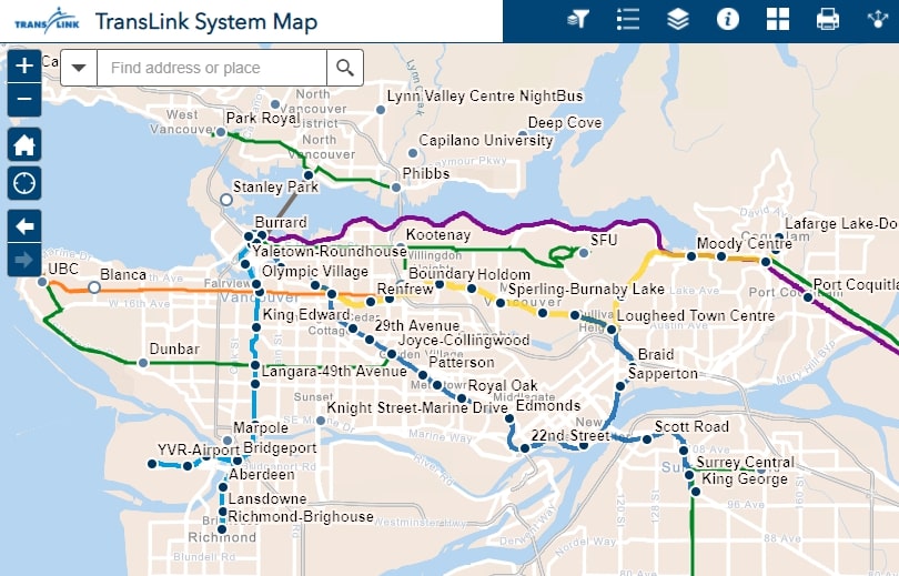 Translink System Map