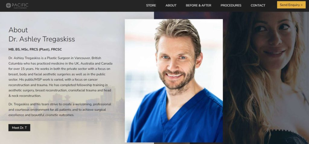 Dr. Ashley Tregaskiss of Pacific Plastic Surgery Homepage