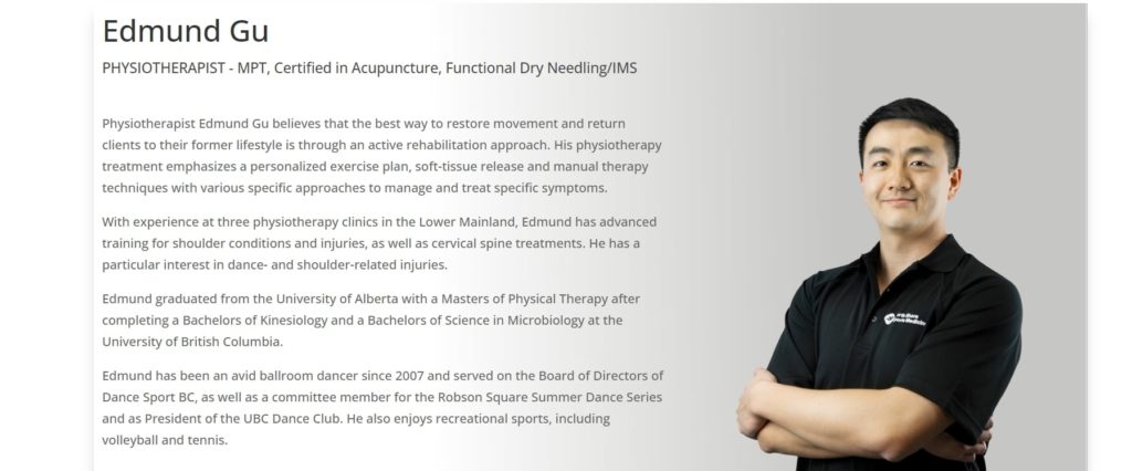 Edmund Gu of North Shore Sports Medicine's Homepage