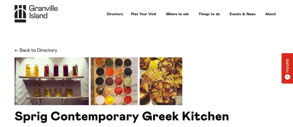 Sprig Contemporary Greek Kitchen's Homepage