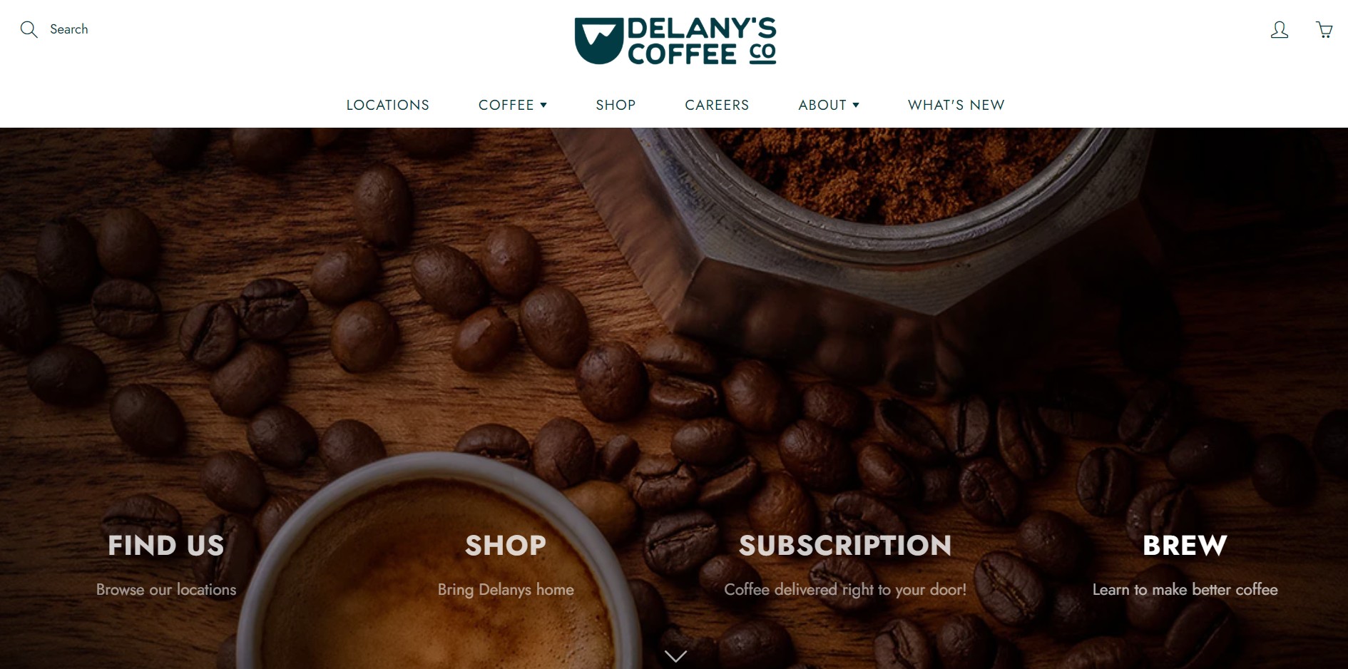 delanys coffee homepage