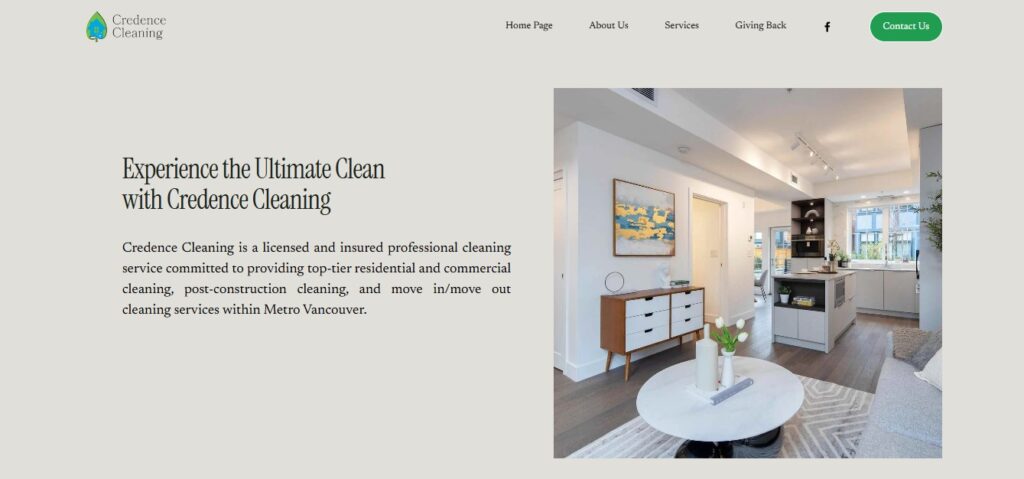 credence cleaning homepage