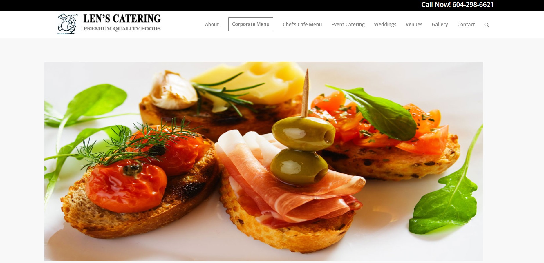 lens catering homepage