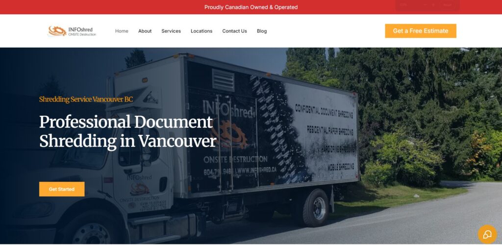 info shred homepage