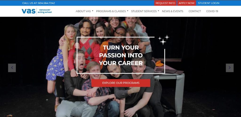 Vancouver Acting School homepage