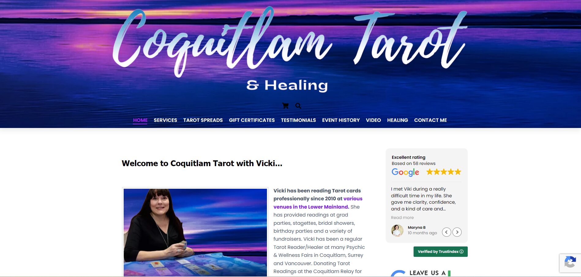 Coquitlam Tarot and Healing homepage