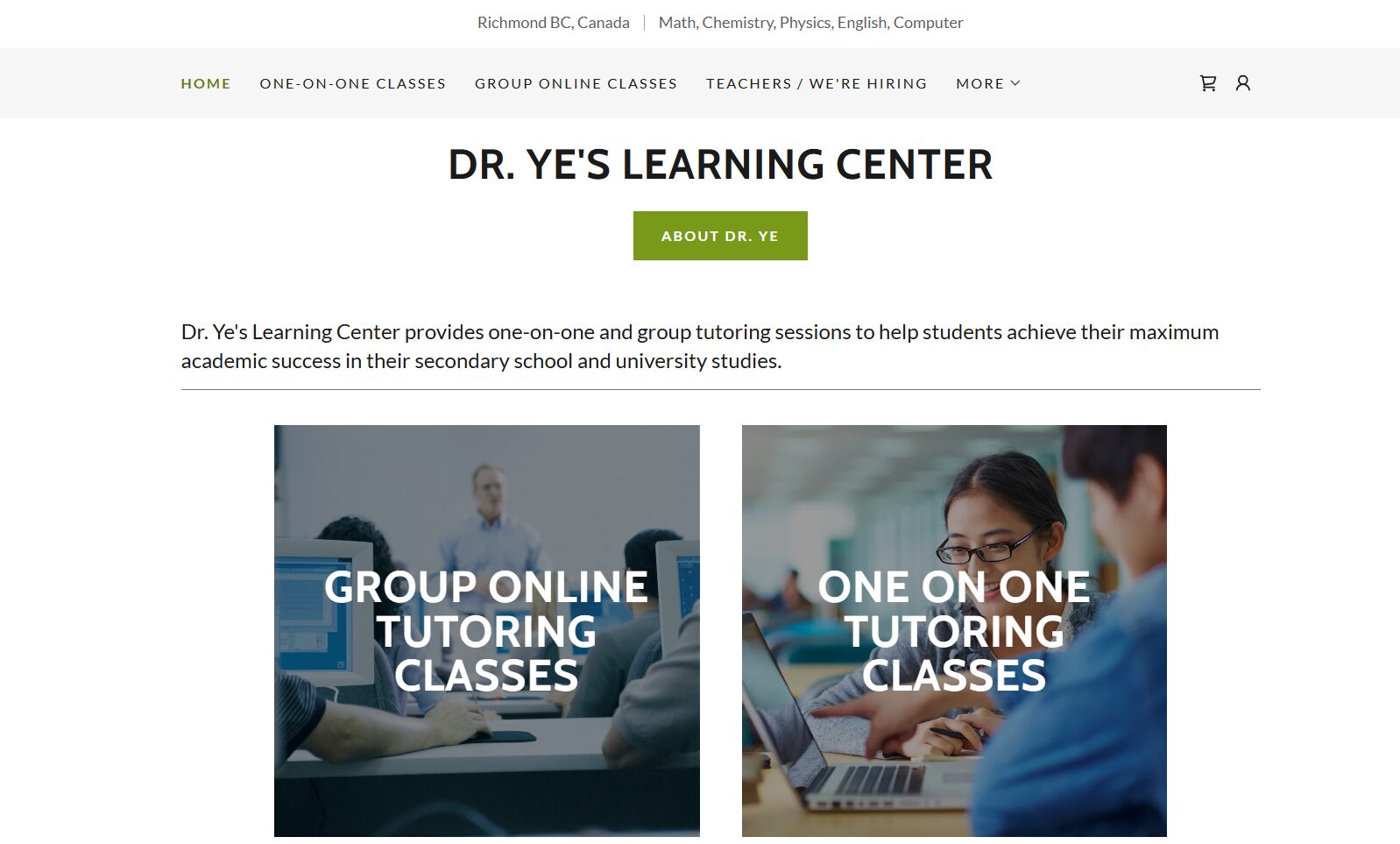 dr ye learning center homepage
