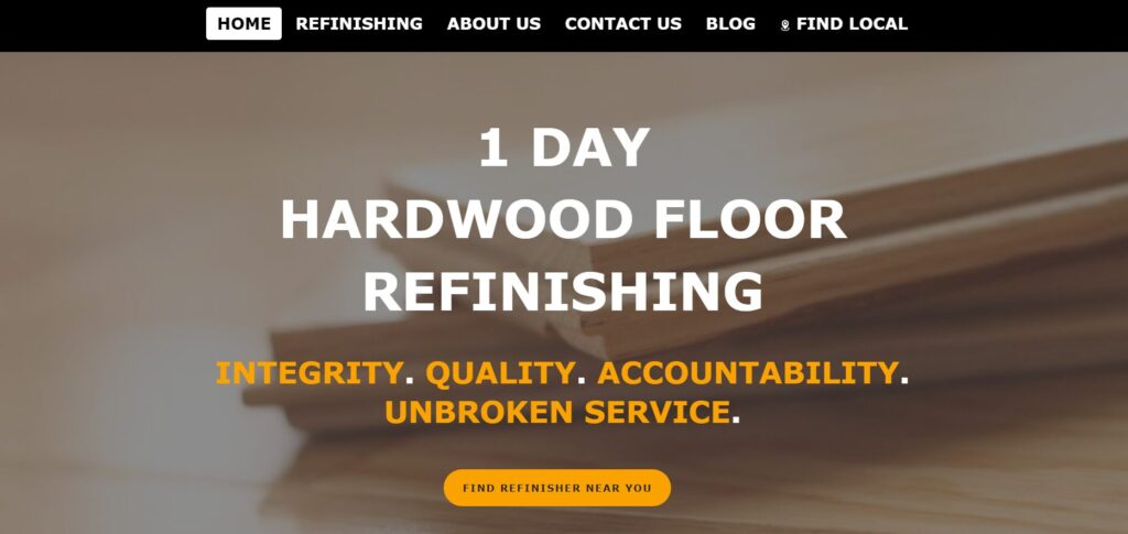 1 day hardwood floor refinishing homepage