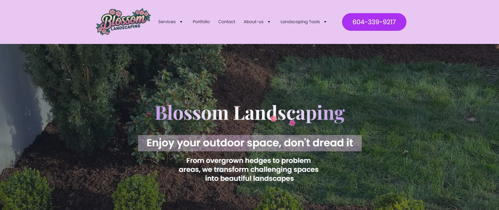 blossom landscaping homepage