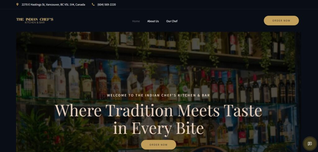 the indian chef’s kitchen & bar homepage