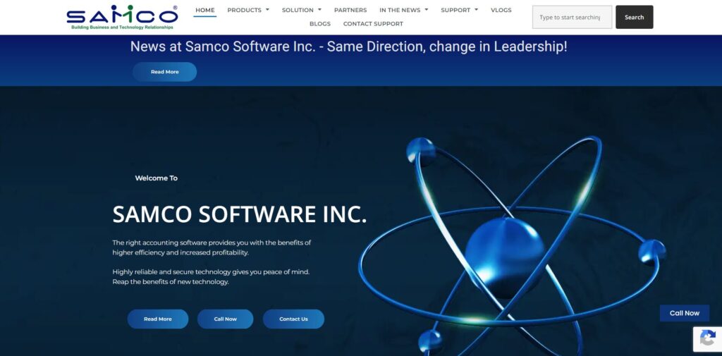 Samco Software Inc. homepage