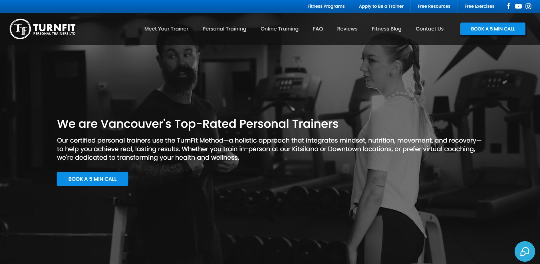 TurnFit Personal Trainer homepage