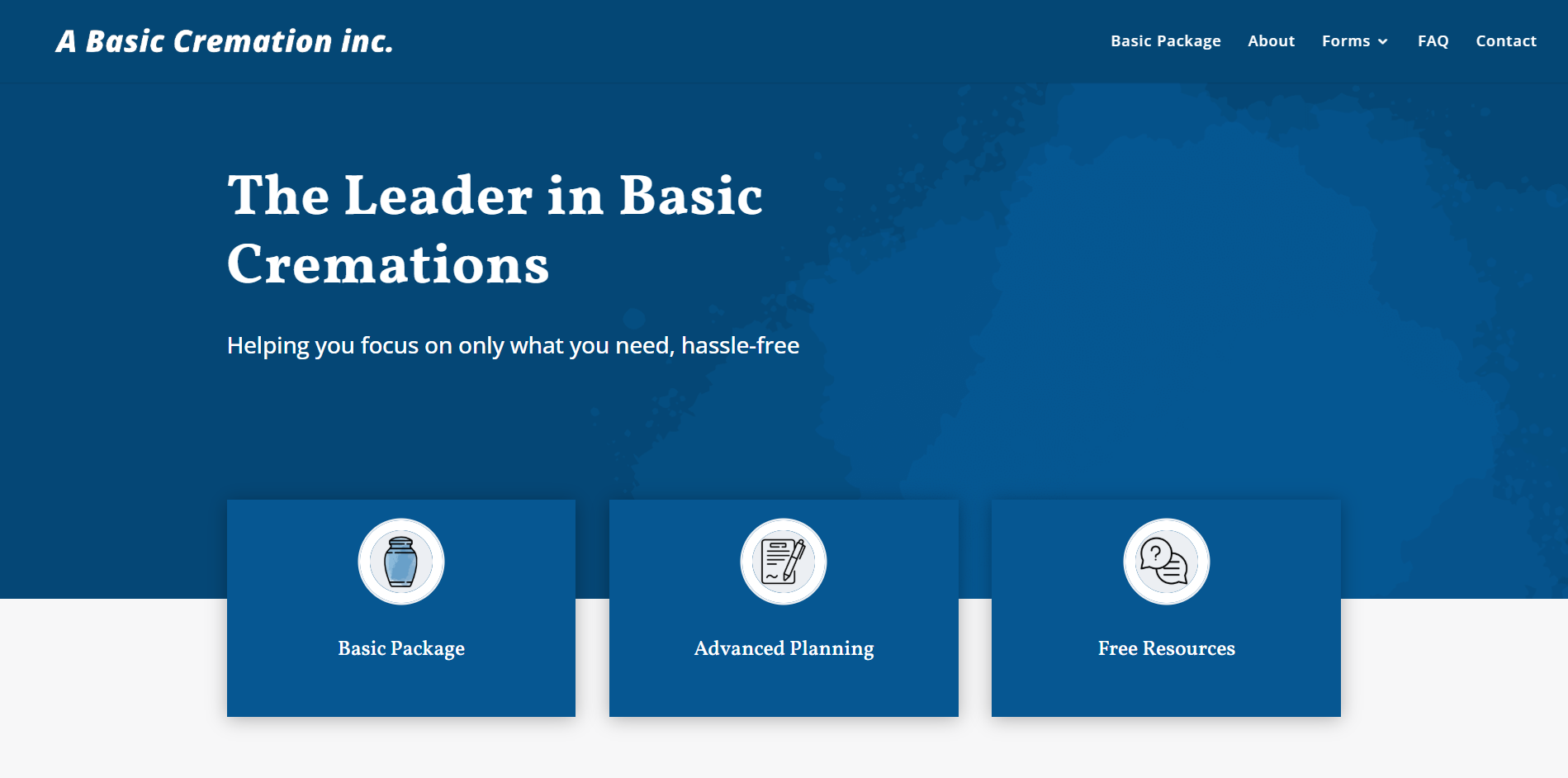 A Basic Cremation Inc homepage