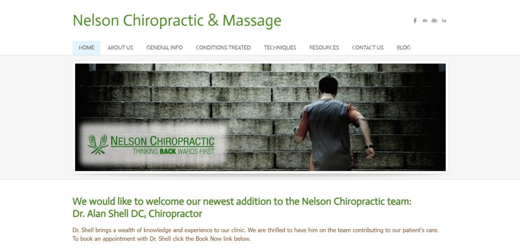 nelson chiropractic and massage homepage
